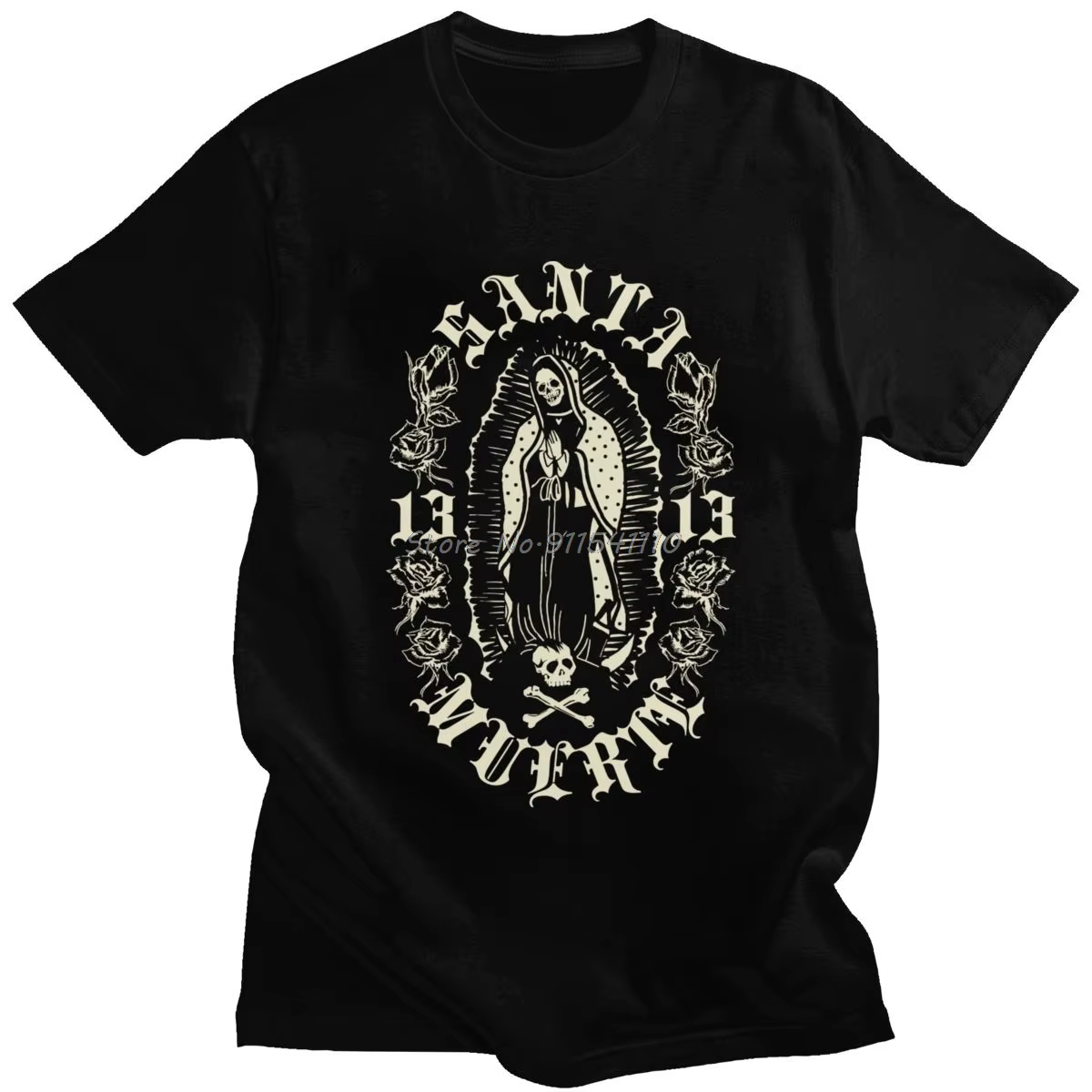 T-shirt gothique à manches courtes pour homme, Streetwear, Hip-Hop, en coton, avec la dame de la sai