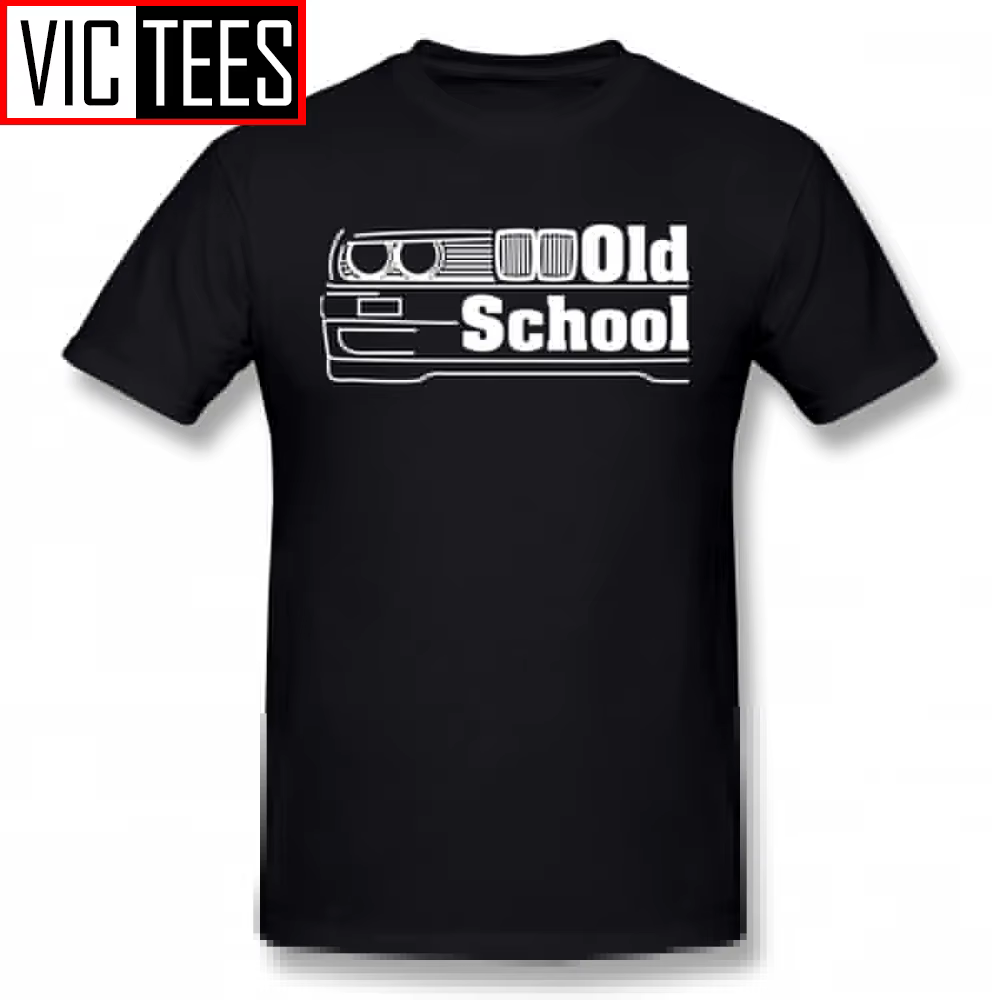 T-shirt blanc 100% coton pour homme, amusant, à la mode, grande taille, Old School, E30
