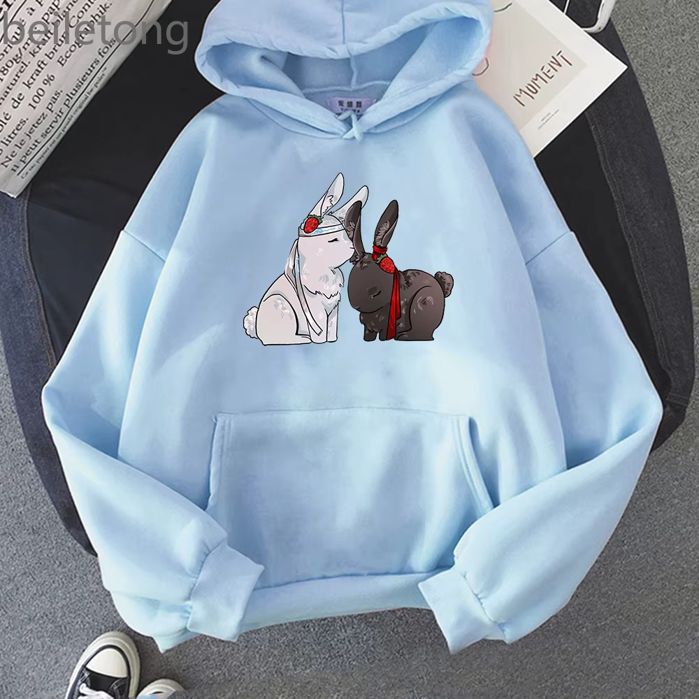 Sweat à capuche à manches longues pour hommes, Streetwear Harajuku The Untamed Wangxian bunnies, amp