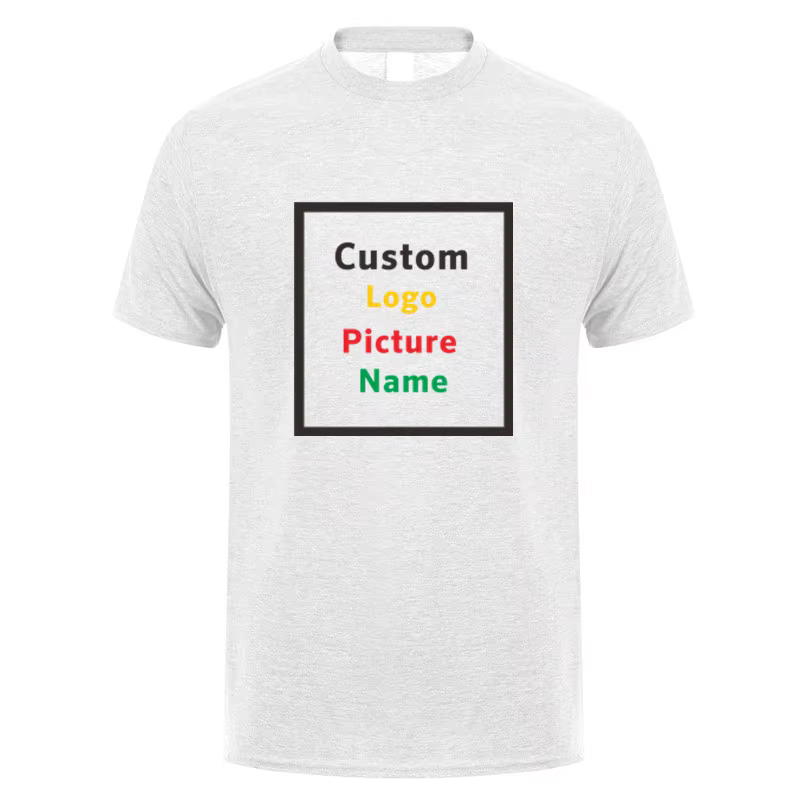 T-shirt personnalisé faites votre conception Logo texte hommes imprimer équipe d'entreprise t-shirt 