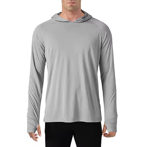 TACVASEN Protection solaire T-Shirts hommes à manches longues à capuche décontracté résistant aux UV