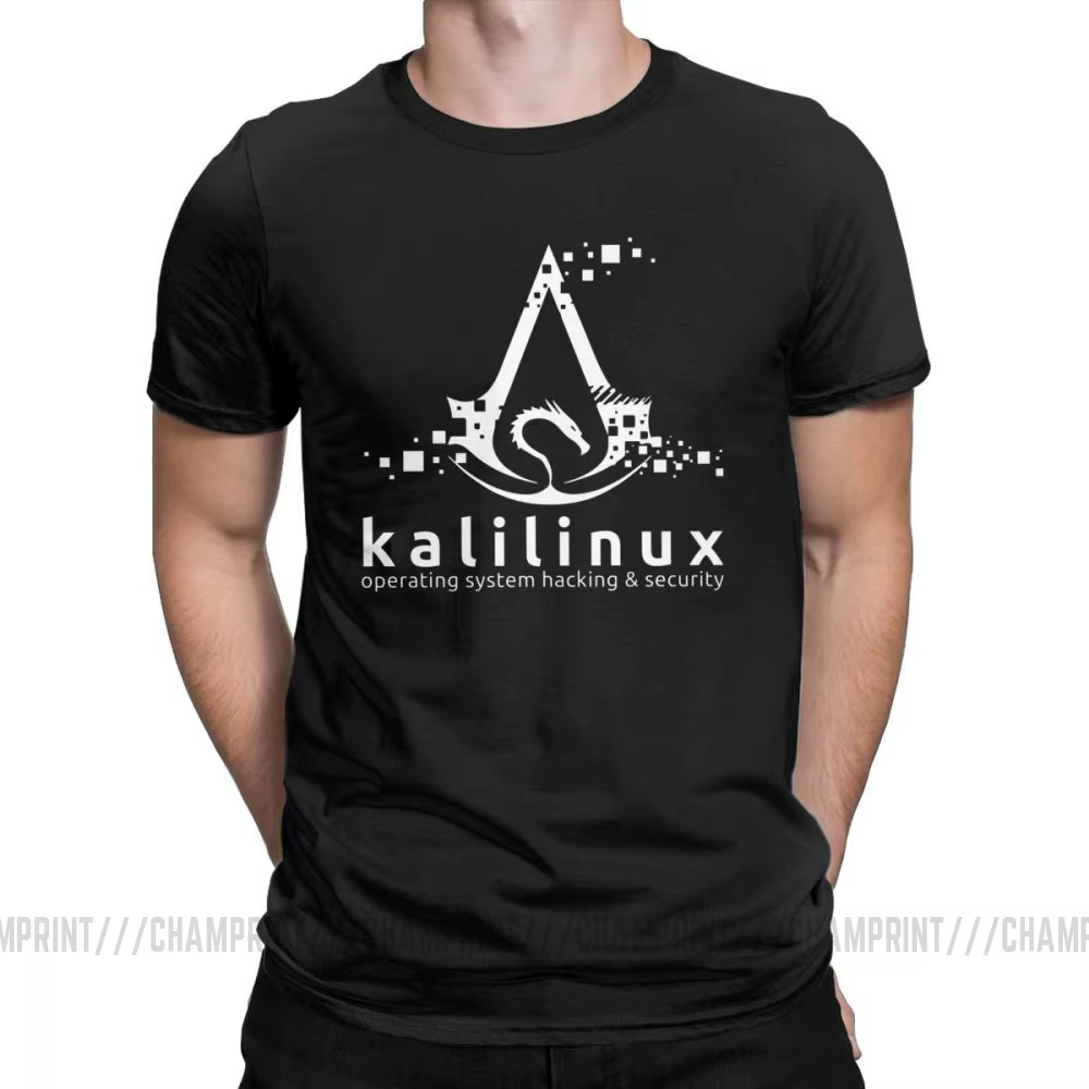 T-Shirt homme, 100% coton, avec système d'exploitation Kali Linux, système de sécurité et de piratag