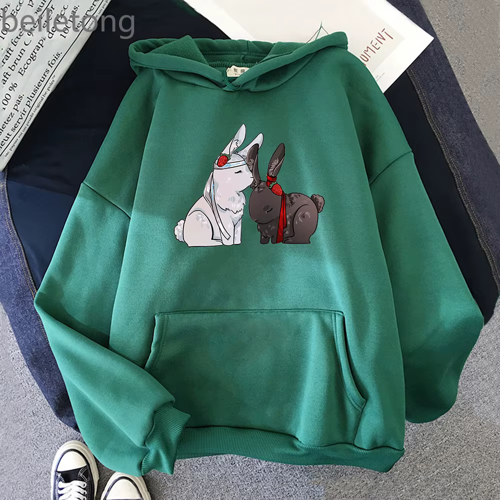 Sweat à capuche à manches longues pour hommes, Streetwear Harajuku The Untamed Wangxian bunnies, amp