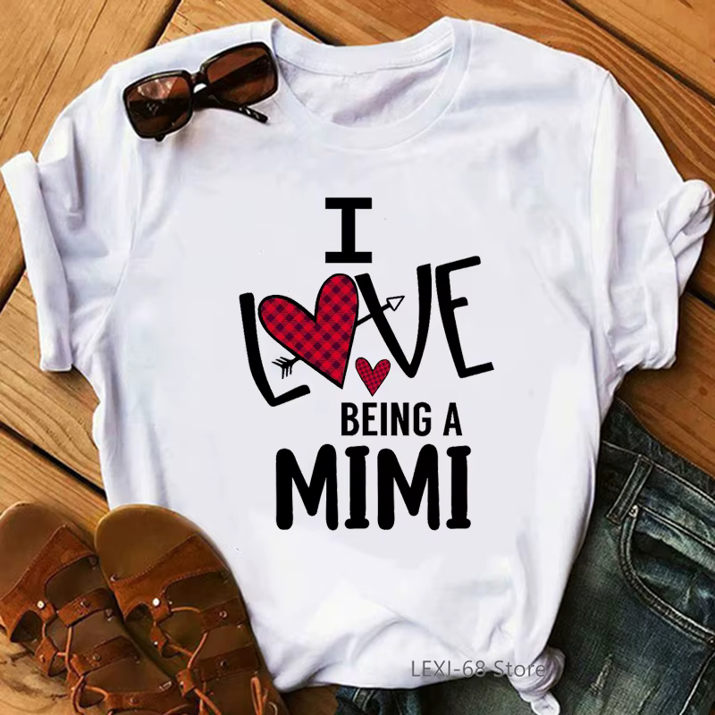 T-shirt imprimé I Love Being A Mimi Letter pour femme, cadeau pour la fête des mères, mode estivale,