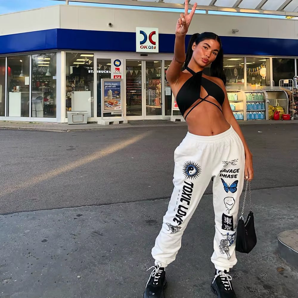 Y2k – débardeur Chic sans manches pour femmes, haut court, col licou, à la mode, blanc, Streetwear,