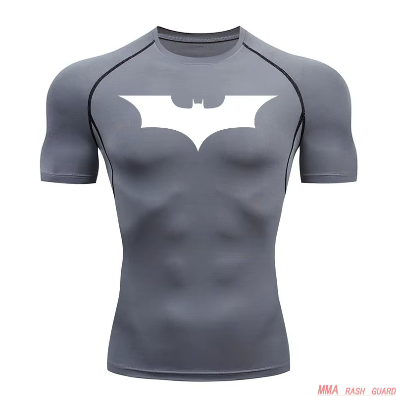 Top sport chemise de course T-shirt homme Fitness T-shirt court séchage rapide travailler collants d