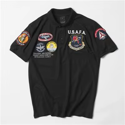 2025 vintage USAFA top gun polo hommes vêtements marques été à manches courtes militaire air force u