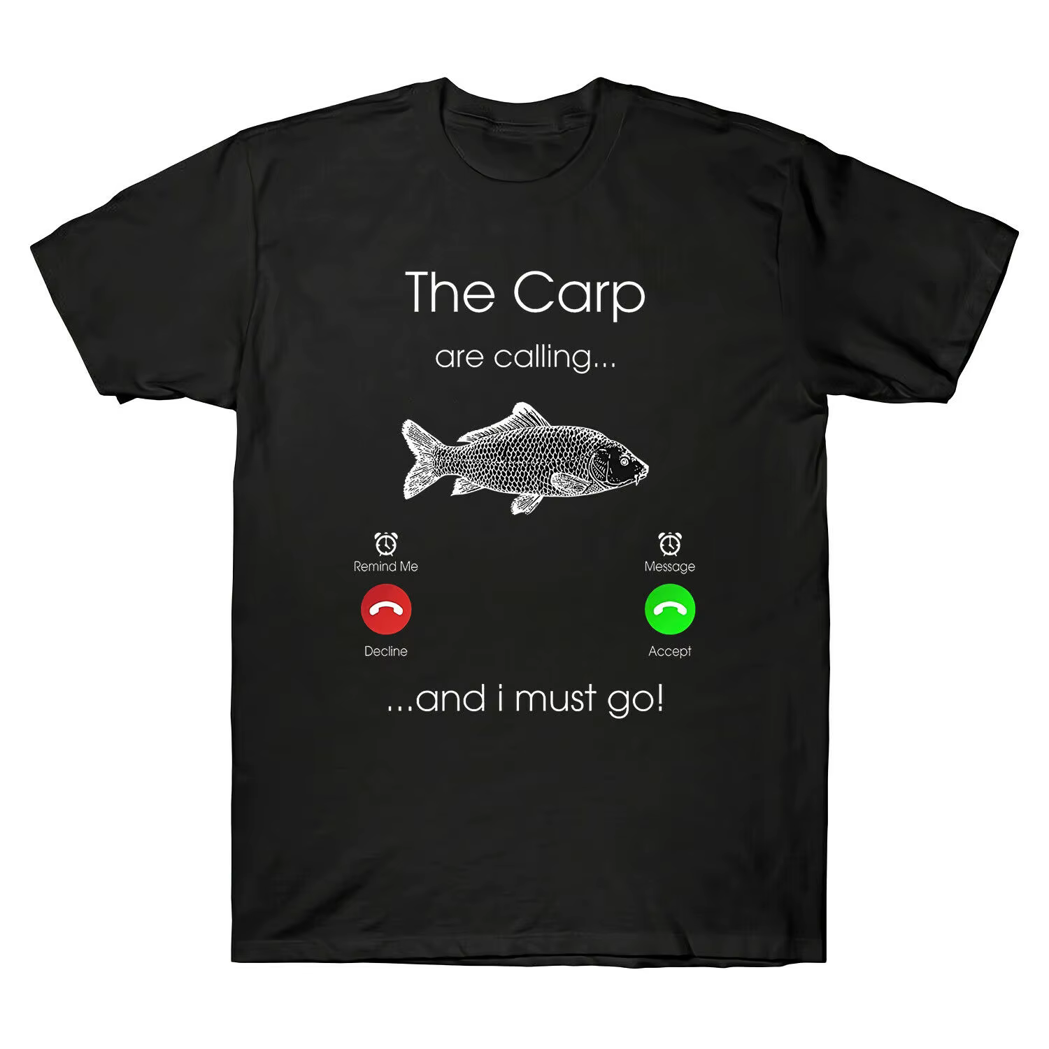 T-shirt vintage en coton pour hommes, haut imprimé Harajuku, pêche à la carpe appelle et je reste dr