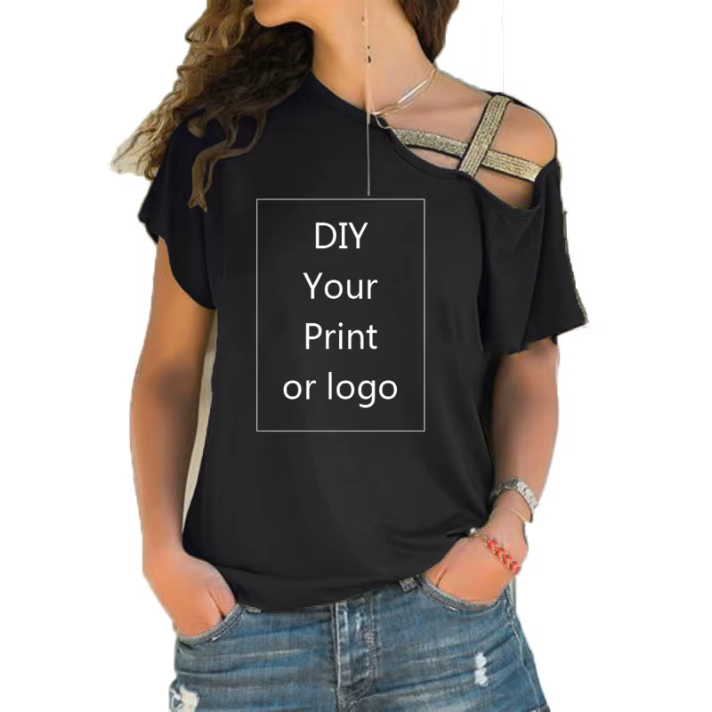 Impression personnalisée T-shirt pour femmes bricolage votre comme Photo ou Logo haut T-shirt Femme