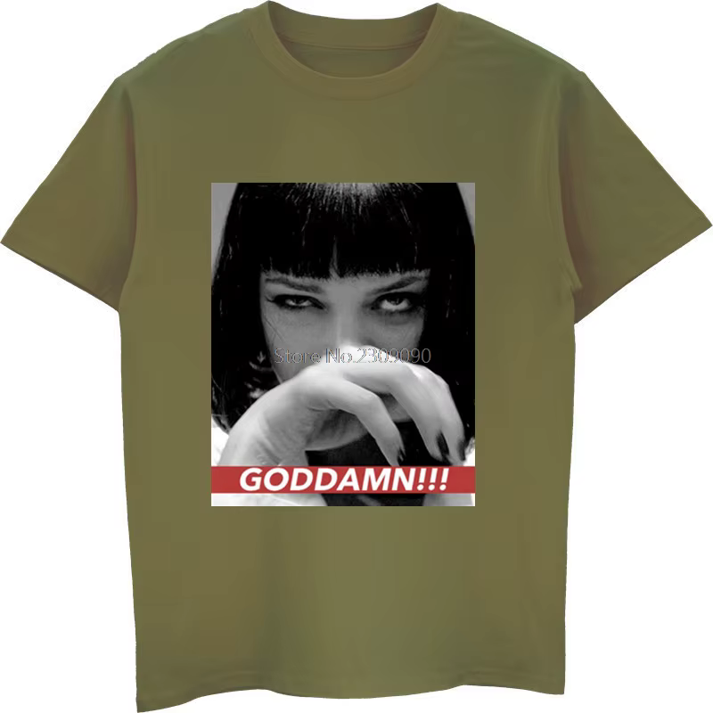 Mia Wallace Quentin film Pulp Fiction T-Shirts hommes coton à manches courtes T-Shirt Hip Hop T-Shir