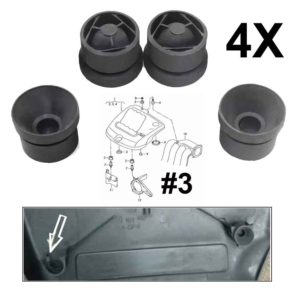 Pare-choc en caoutchouc pour couvercle de moteur VW Polo Beetle Passat CC Touareg, 4 pièces