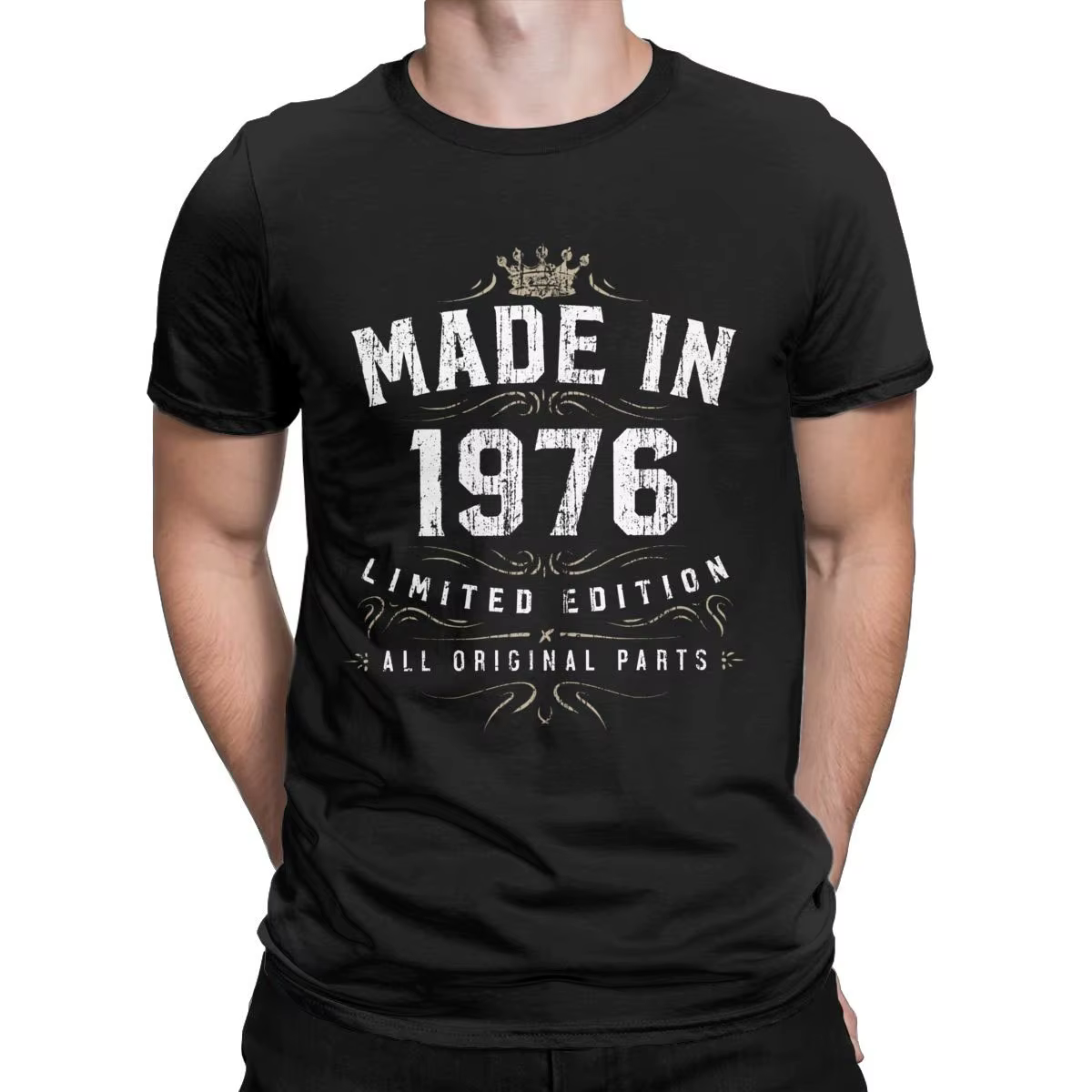 T-Shirt manches courtes à col rond pour homme, édition limitée, Design Made In 1976, toutes les pièc
