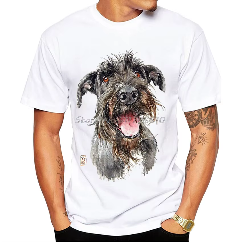 T-Shirt manches courtes homme blanc, Design de chien drôle, décontracté, Cool, à la mode