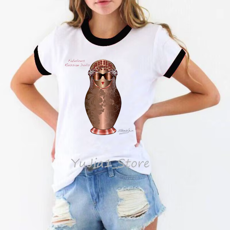 T-shirt vintage pour femmes, streetwear, humoristique, avec perles, style Harajuku, kawaii