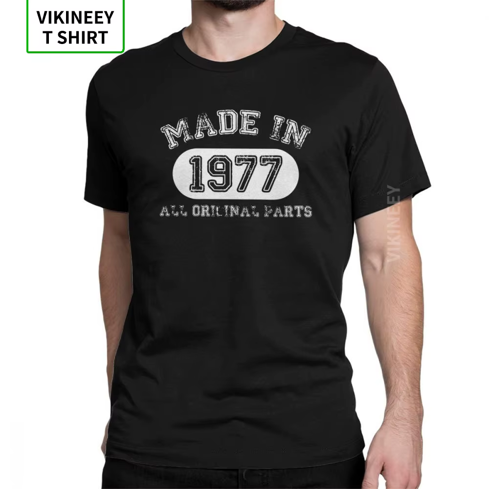 T-shirt manches courtes pour homme, en coton, fait en 1977, toutes les parties originales, populaire