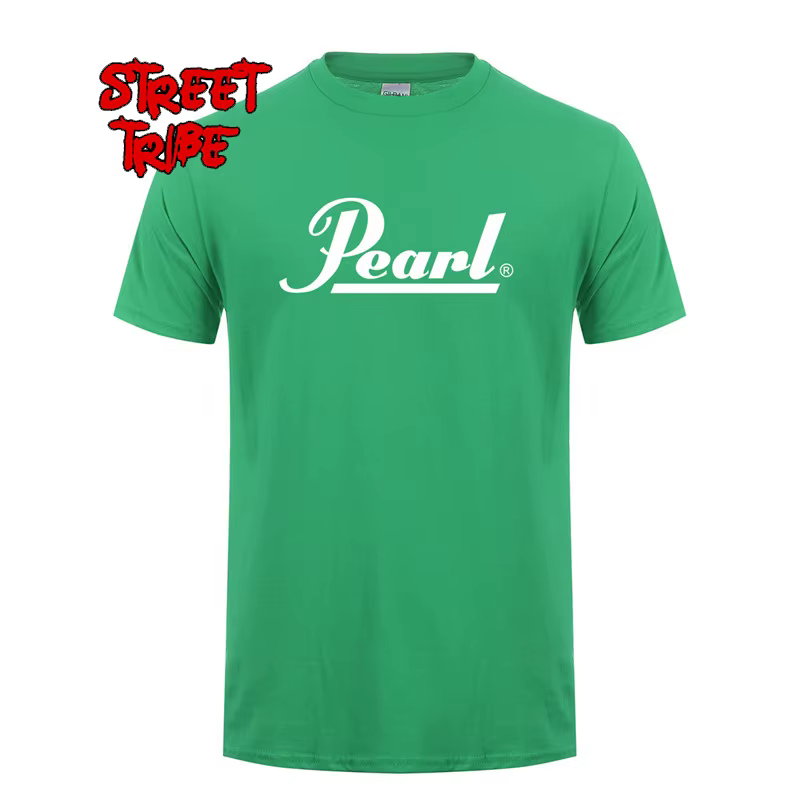 Tambours marque hommes T-shirts été nouvelle perle t-shirt col rond Hip Hop coton musique T-shirts h