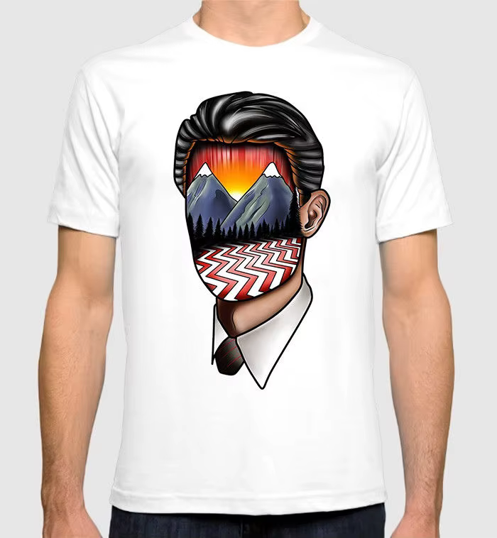 T-Shirt d'art Twin peak Dale Cooper, T-Shirt David Lynch pour hommes et femmes, T-Shirts 100% coton 