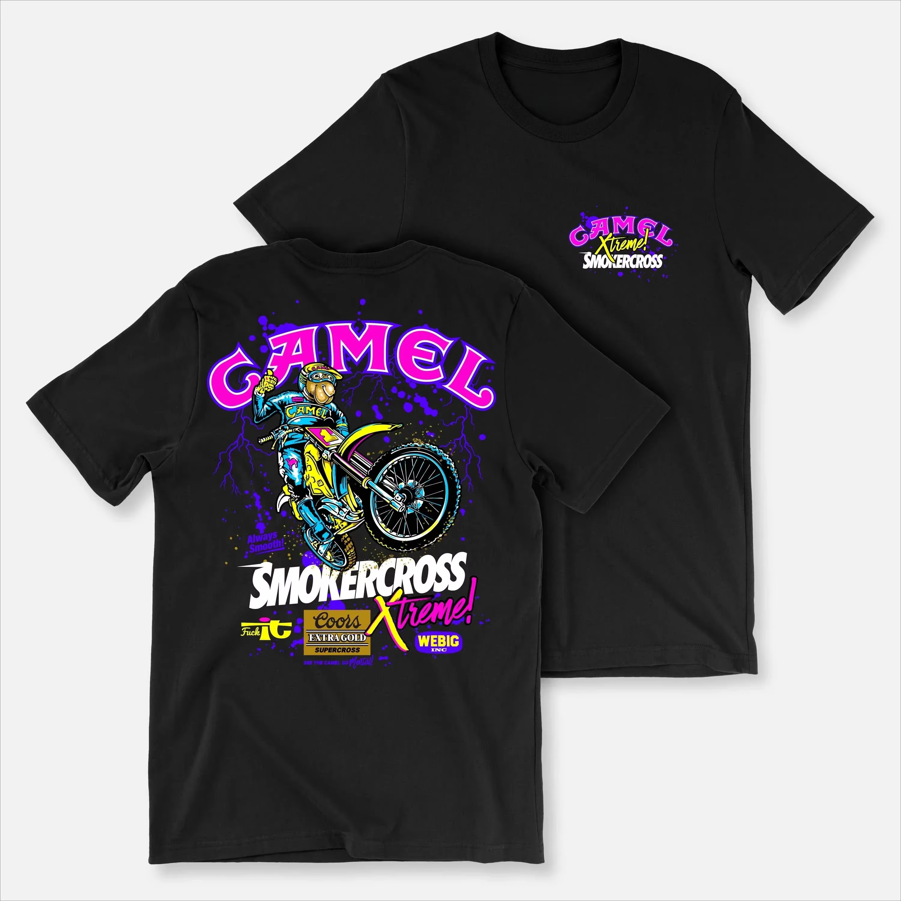 Rétro voiture chameau Cigarettes T-Shirt Vintage couverture en coton T-Shirt à manches courtes décon