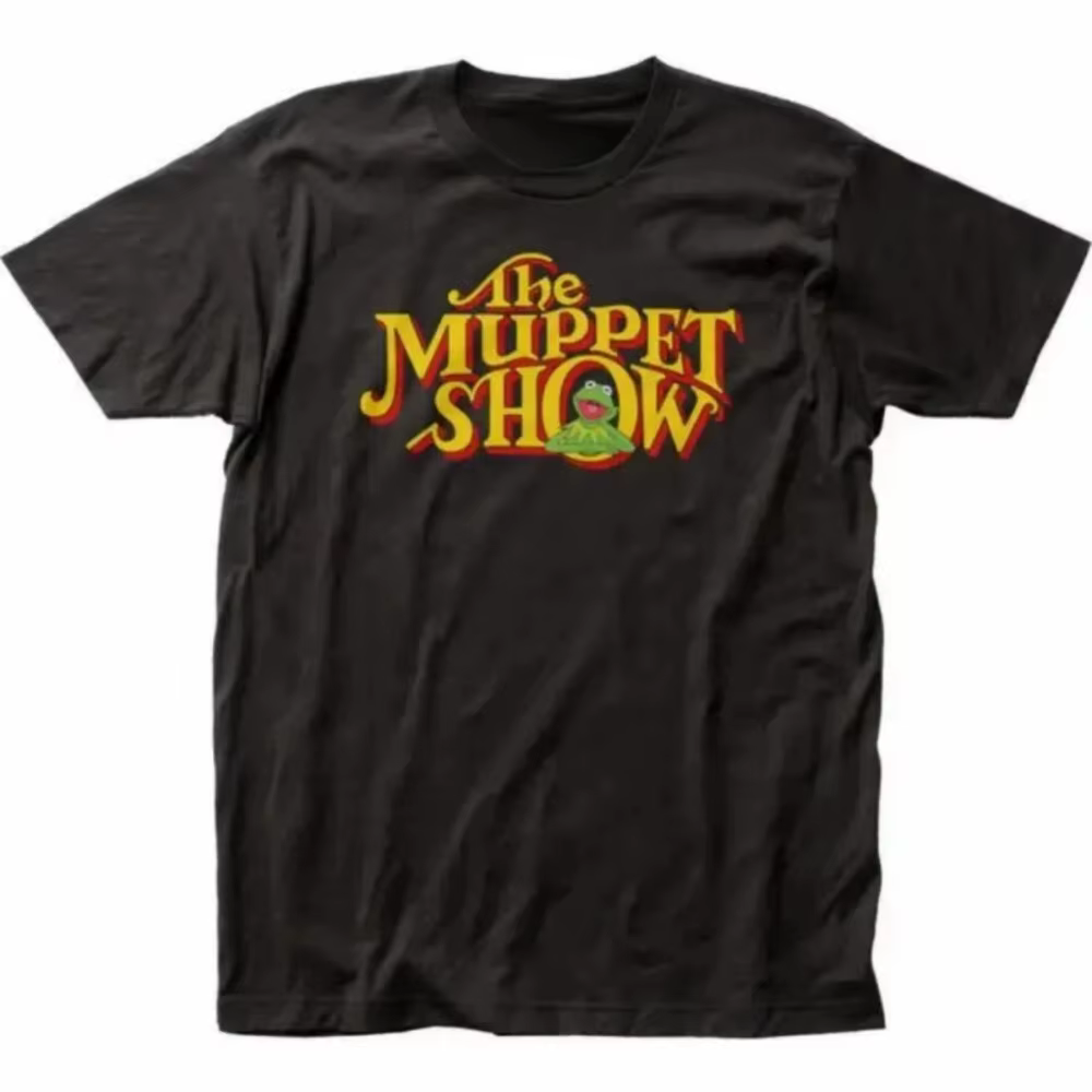 T-shirt unisexe avec logo The Muppet Show, noir, décontracté, col rond, manches courtes, cadeau idéa