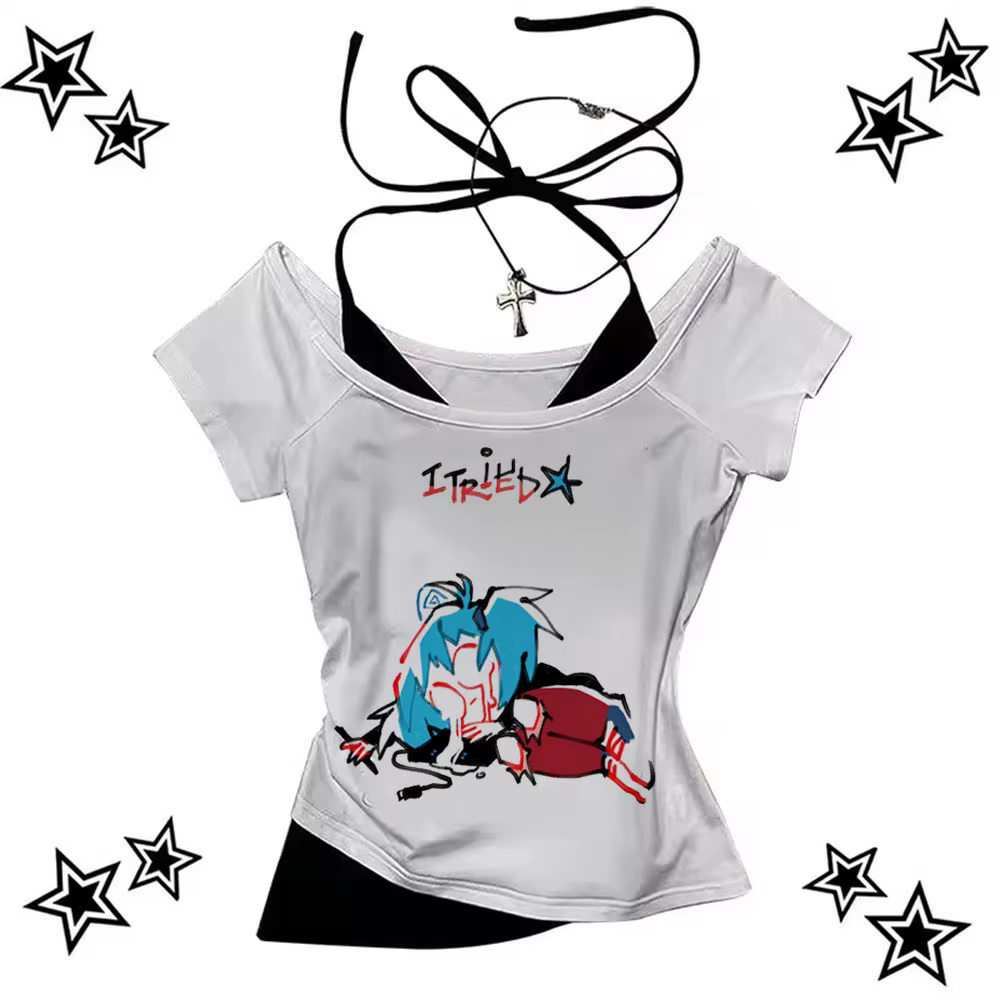 Sally Face t-shirt fille streetwear Vintage Grunge graphique graphique rétro chemise Punk hip hop an