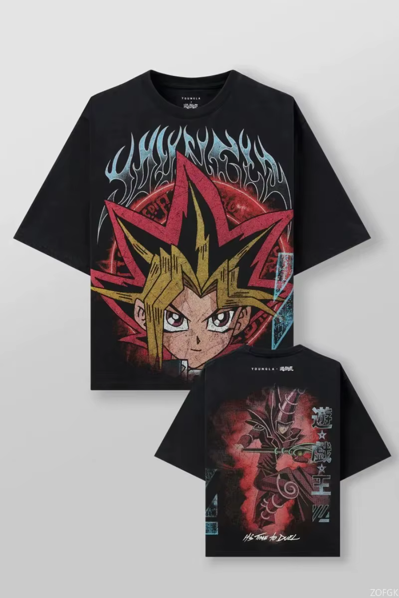 2025 Yu-Gi-Oh T-shirt imprimé surdimensionné à la mode Fan de jeu été hommes et femmes mode décontra