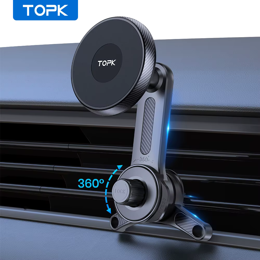 TOPK Premium ForMagsafe Support de téléphone de voiture, bras étendu Support Stable à 3 points, Supp