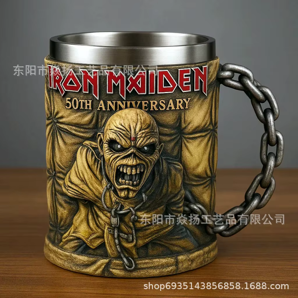 Iron Maiden 50e bande modèle périphérique tasse Iron Maiden bande 50e anniversaire 3D tasse périphér