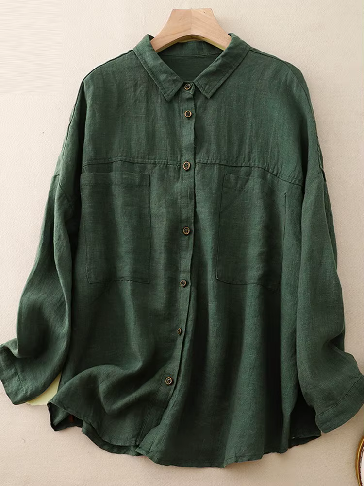 Chemise décontractée à manches longues pour femmes, chemises en coton pour femmes, tout match, style