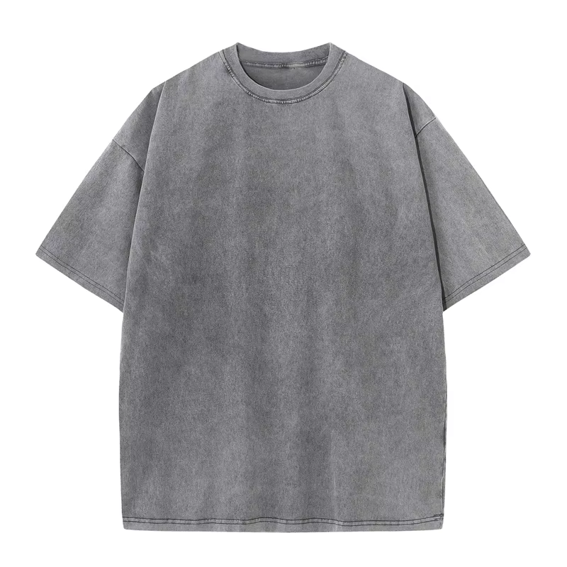 T-shirt d'été pour hommes 230G coton lourd Vintage lavé T-Shirts surdimensionné à manches courtes en