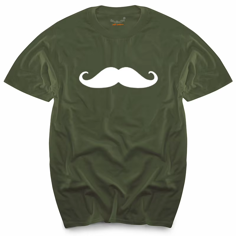 T-shirt manches courtes, décontracté, humoristique et humoristique, publicité, hiphop, moustache, Bl