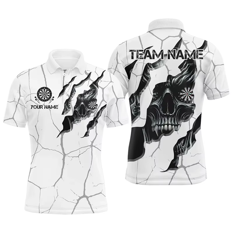 Polo graphique de fléchettes à la mode, tendance, nom personnalisé, t-shirt de sport imprimé en 3D,