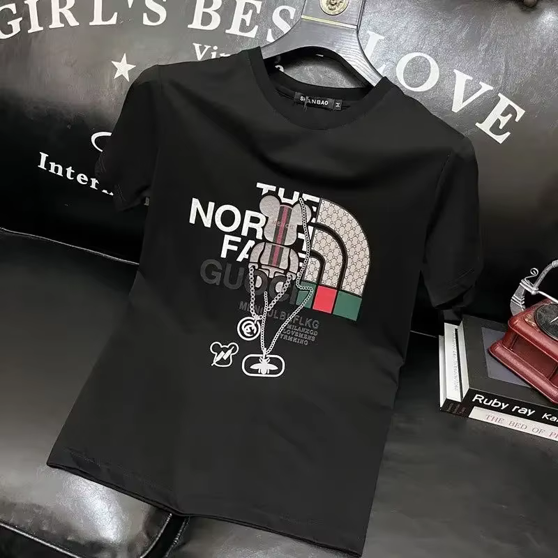 T-shirt pour homme en coton 100% pur, marque de luxe, imprimé lettres, manches courtes, vêtements po