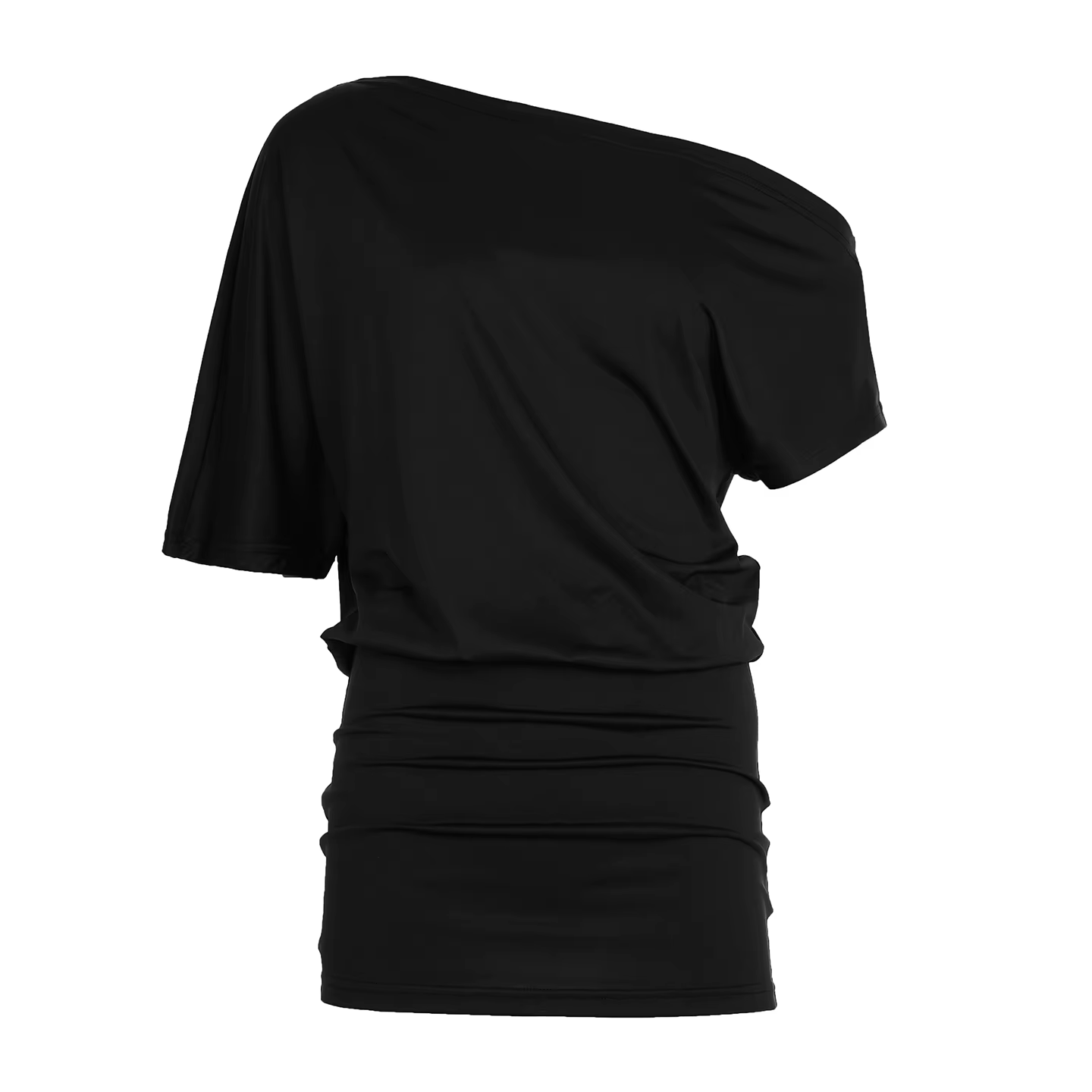SUCHCUTE – robe portefeuille à manches chauve-souris pour femmes, asymétrique épaule dénudée, couleu