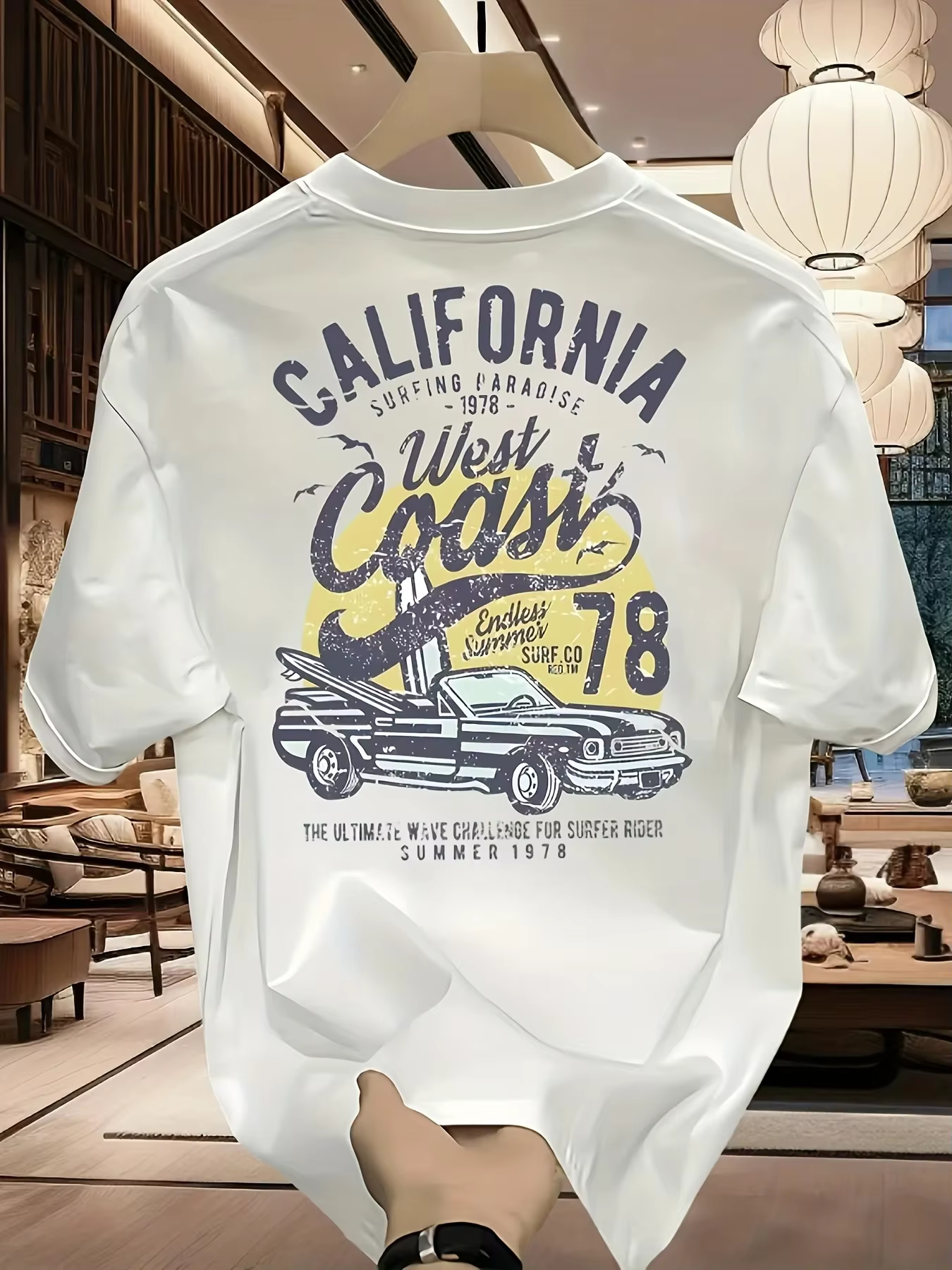 T-shirt graphique élégant pour homme — 100 % coton pur |   Polyvalent, tendance, coupe ample et mini