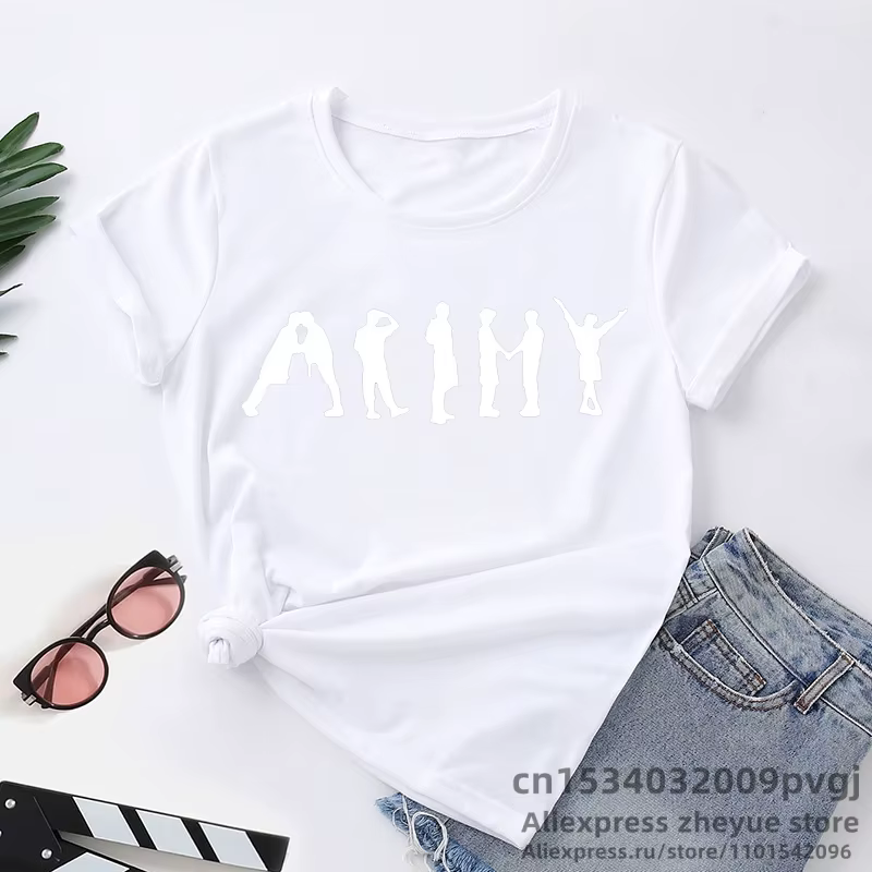 Fille groupe coréen haut T-Shirt femme vêtements T-Shirt Streetwear femmes mode T-Shirt vêtements es
