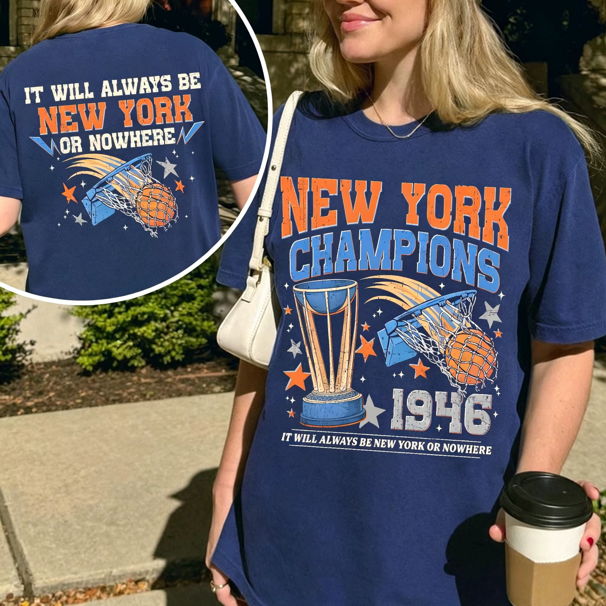 T-shirt de basket vintage New York K pour les fans de sport de la ville de New York, en coton, colle