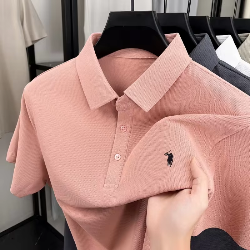 Polo brodé pour homme 2026, haut de gamme, décontracté, sportif, à manches courtes, séchage rapide, 
