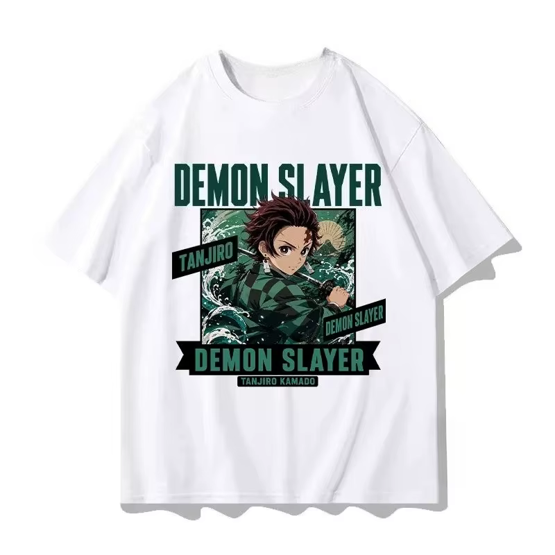 T-shirt Demon Slayer Anime pour hommes, 100% coton, haute qualité, T-shirt de luxe de créateur, nouv
