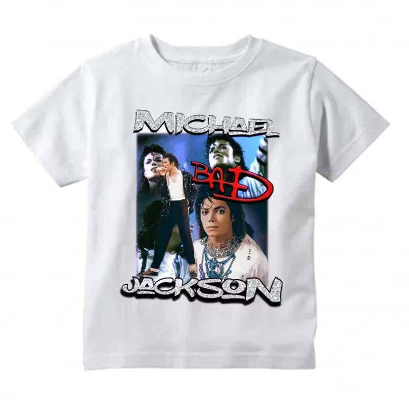 Michael Jackson graphique imprimé t-shirt Harajuku Rock mode décontracté à manches courtes col rond 