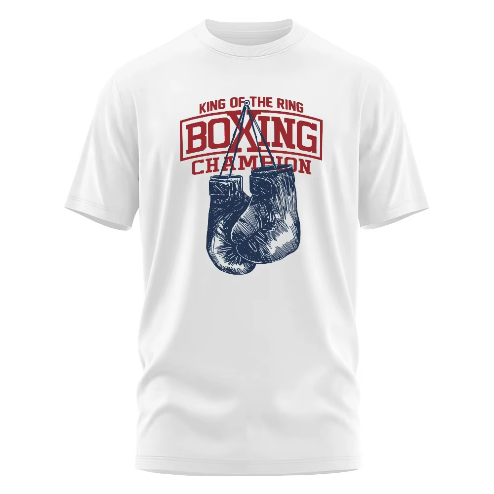 T-shirt en coton créatif et amusant pour hommes et femmes, style champion de boxe, vêtements de spor