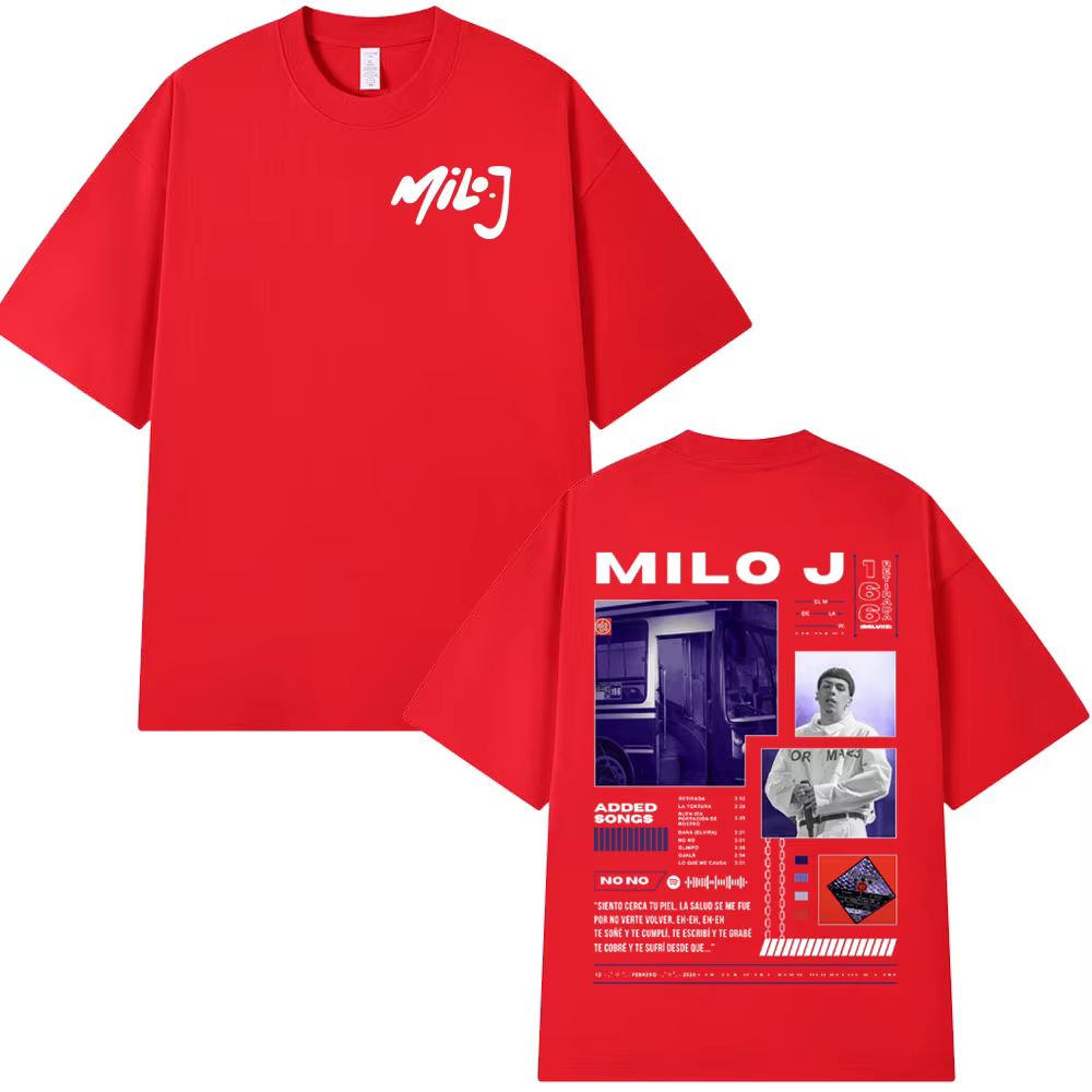 Rappeur Milo J 166 Album T-shirt hommes femmes mode Hip Hop T-shirt 100% coton décontracté surdimens