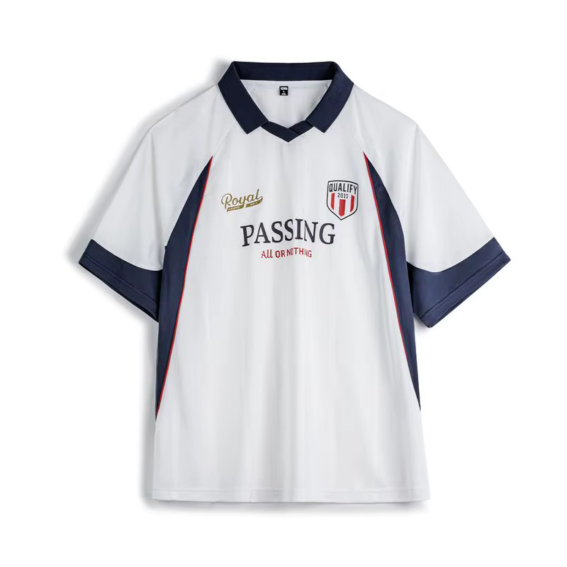 Polo rétro Maden pour homme, style jersey court, imprimé, col en V, léger, décontracté, streetwear d