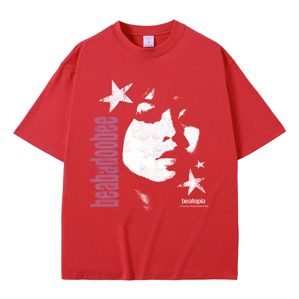 Beabadoobee visage impression T-shirts hommes femmes Hip Hop mode Pop musique T-shirts décontracté c