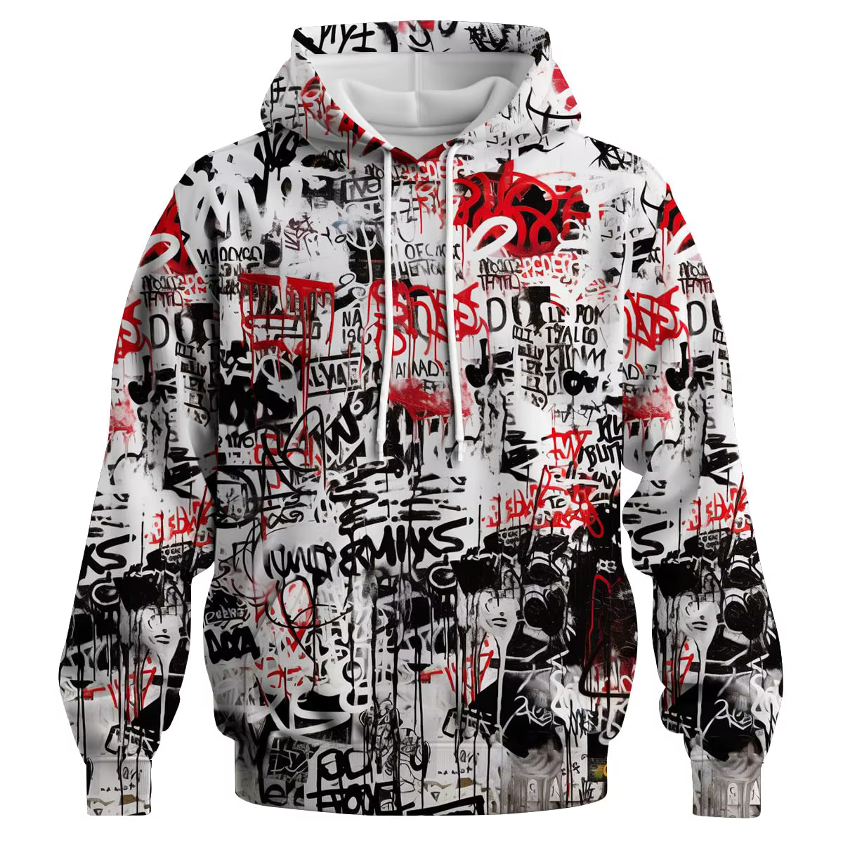 Sweat-shirt à capuche pour hommes, motif graffiti artistique, décontracté, assorti avec tout, haut d