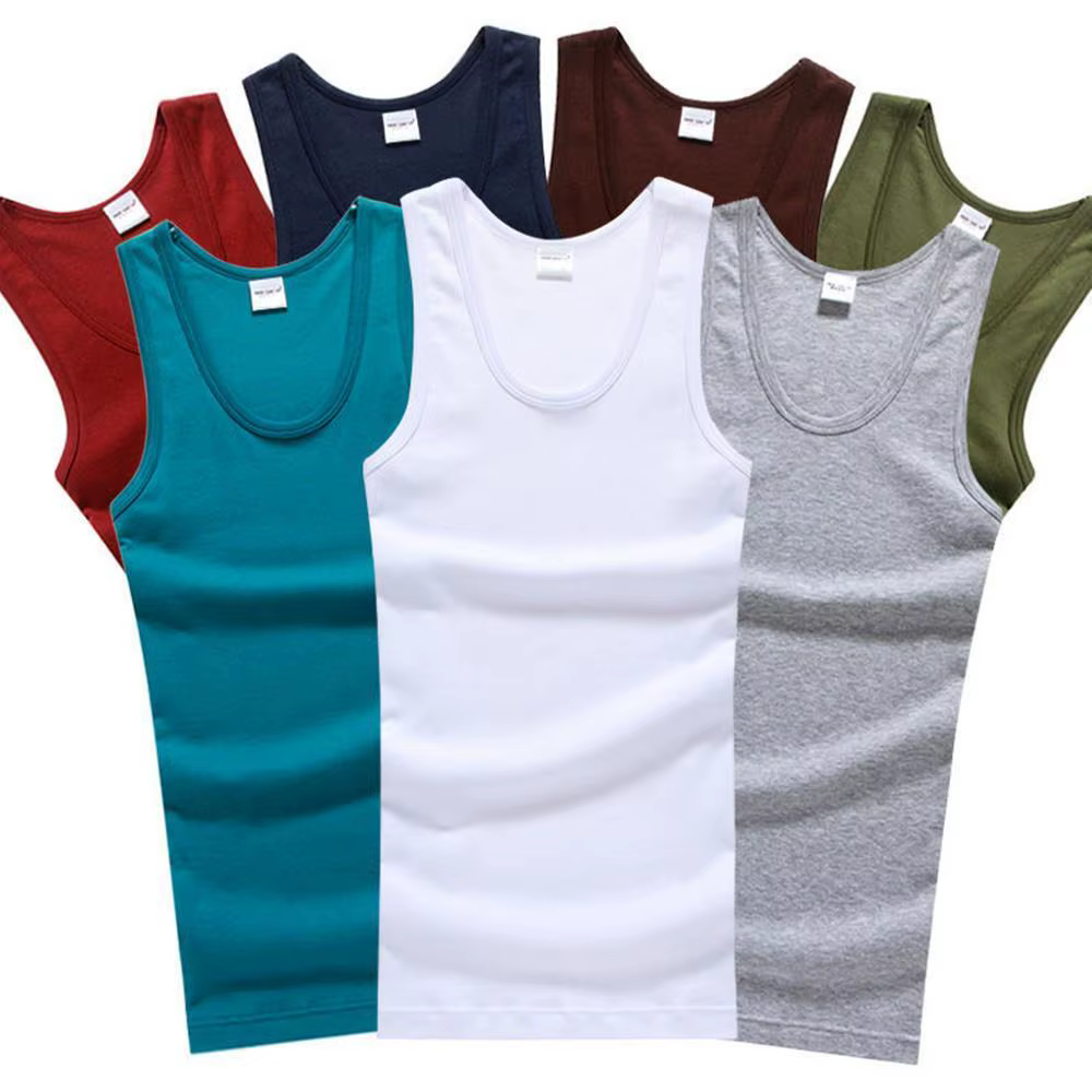 Offre spéciale hommes sans manches respirant Fitness gilet basique élastique débardeur hommes coton 