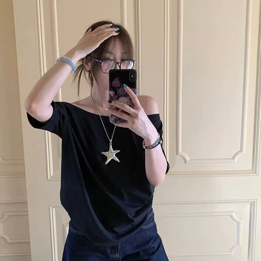 T-shirts femmes solide Simple été décontracté Cleanfit à manches courtes tout-match jeunes filles St