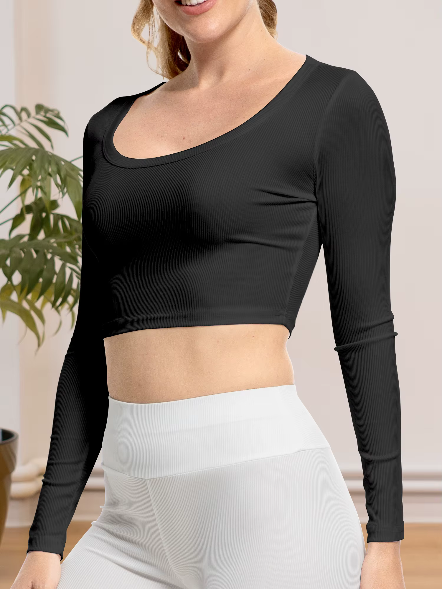 T-shirt à manches longues pour femme, haut décontracté, coupe couvertes, avec document simple et sol