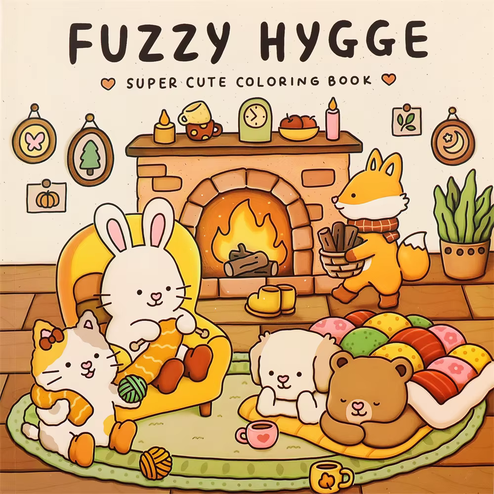 Livre de coloriage d'animaux mignons pour adultes et adolescents, grande impression, motifs faciles 