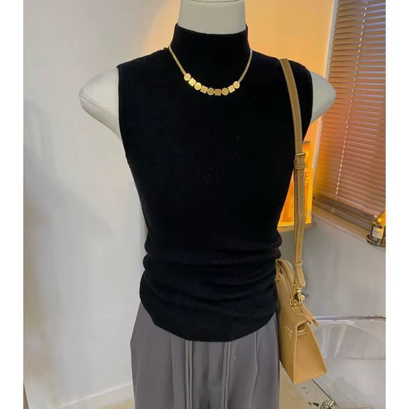 Pull-Over Simple à Col Mi-Haut pour Femme, Chandail Basique, Slim, à la Mode, Ulzzang, Loisirs, Ins,