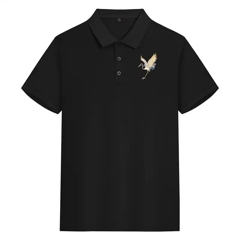 Polo à manches courtes pour homme avec broderie CraneTops